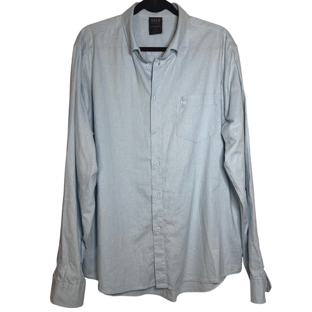 Helly Hansen‎ Club Long Sleeve Hemp Cotton Mens Oxford Shirt XL Outdoors Sailing